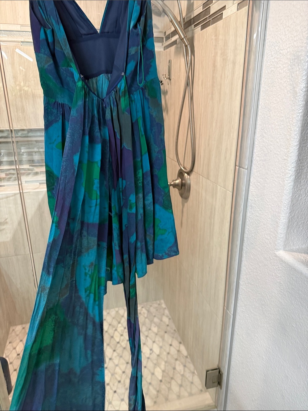 Halston Heritage Silk Watercolor Mirage Dres - Picture 6 of 8
